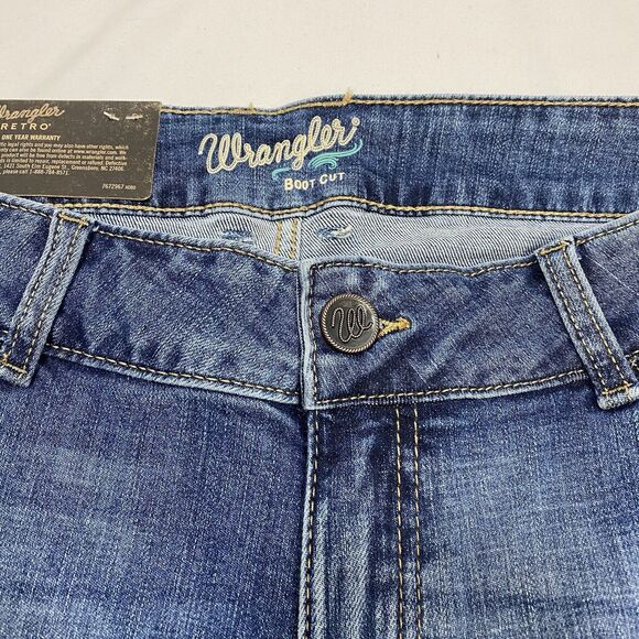 Wrangler Ladies Jeans 13x32 Blue Retro Sadie Low Rise Medium Fade Denim Bootcut - Picture 5 of 13